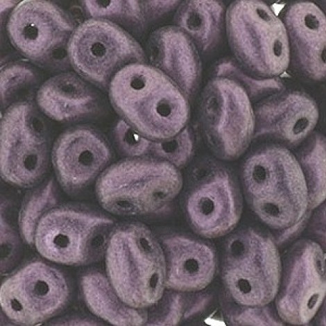 5x2mm SuperDuo Czech Beads - Metallic Suede Pink - 22gm