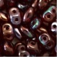 5mm SuperDuo Czech 2-Hole Beads - Siam Ruby Vega - 24gm