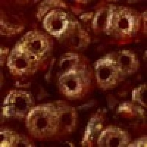 5mm SuperDuo Czech 2-Hole Beads - Marbled Gold-Siam Ruby - 24gm 5mm SuperDuo Czech 2-Hole Beads - Marbled Gold-Siam Ruby - 24gm
