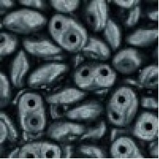 5mm SuperDuo 2-Hole Beads - Matte Hematite - 18-19gm