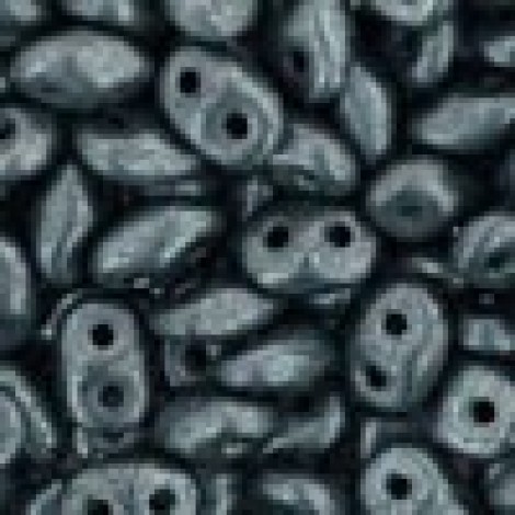 5mm SuperDuo 2-Hole Beads - Matte Hematite - 18-19gm