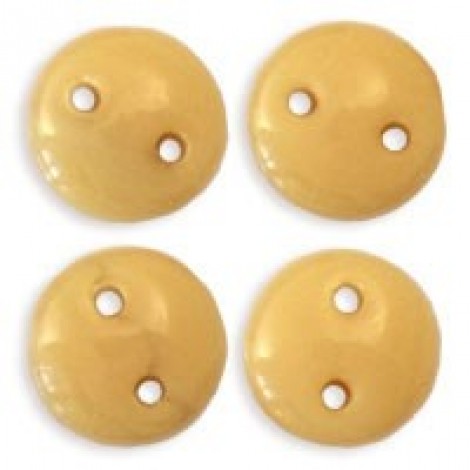 6mm CzechMates 2-Hole Lentils - Opaque Beige - Pack of 50 6mm CzechMates 2-Hole Lentils - Opaque Beige - Pack of 50