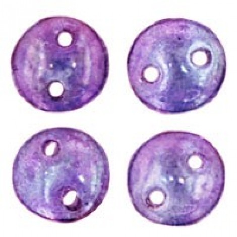 6mm CzechMates 2-Hole Lentils - Trans Amethyst Luster - Pack of 50 6mm CzechMates 2-Hole Lentils - Trans Amethyst Luster - Pack of 50