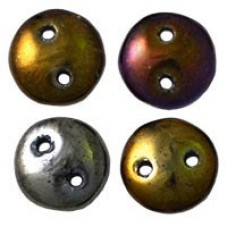 6mm CzechMates 2-Hole Lentils - Brown Iris - Pack of 50