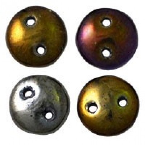 6mm CzechMates 2-Hole Lentils - Brown Iris - Pack of 50