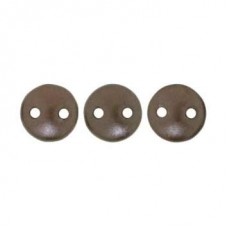 6mm CzechMates 2-Hole Lentils - Pearl Coat Bistre - Pack of 50
