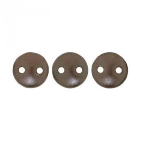 6mm CzechMates 2-Hole Lentils - Pearl Coat Bistre - Pack of 50