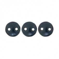 6mm CzechMates 2-Hole Lentils - Pearl Coat Charcoal - Pack of 50