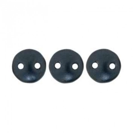 6mm CzechMates 2-Hole Lentils - Pearl Coat Charcoal - Pack of 50
