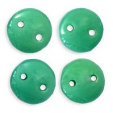 6mm CzechMates 2-Hole Lentils - Opaque Turquoise - Pack of 50