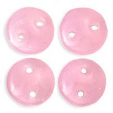 6mm CzechMates 2-Hole Lentils - Milky Pink - Pack of 50