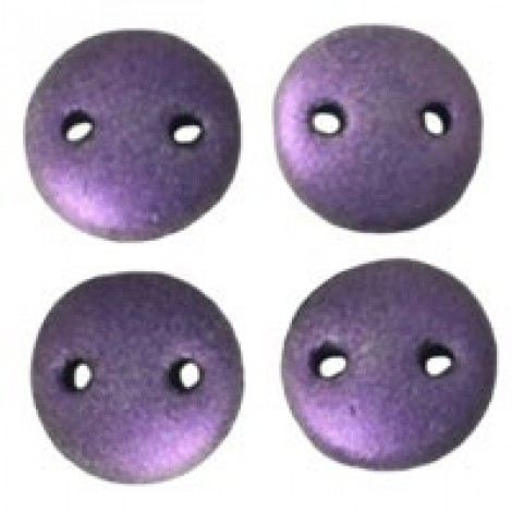 6mm CzechMates 2-Hole Lentils - Metallic Suede Purple - Pack of 50 6mm CzechMates 2-Hole Lentils - Metallic Suede Purple - Pack of 50