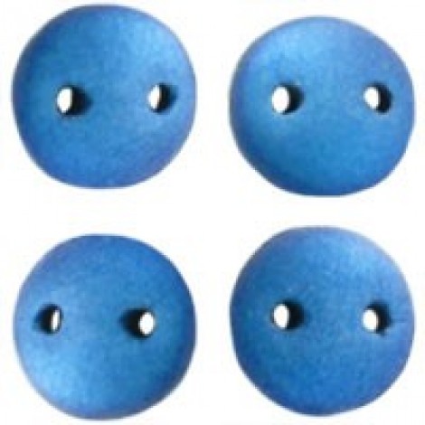6mm CzechMates 2-Hole Lentils - Metallic Suede Blue