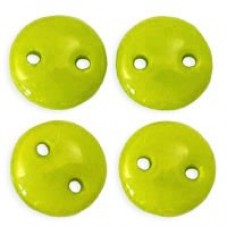 6mm CzechMates 2-Hole Lentils - Chartreuse - Pack of 50
