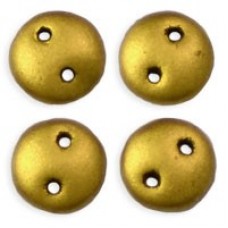 6mm CzechMates 2-Hole Lentils - Matte Aztec Gold - Pack of 50