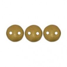6mm CzechMates 2-Hole Lentils - Matte Met Goldenrod - Pack of 50