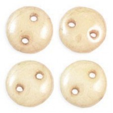 6mm CzechMates 2-Hole Lentils - Opaque Luster Champagne - Pack of 50