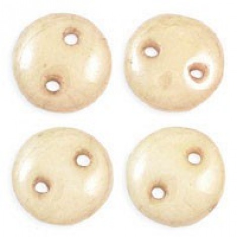 6mm CzechMates 2-Hole Lentils - Opaque Luster Champagne - Pack of 50