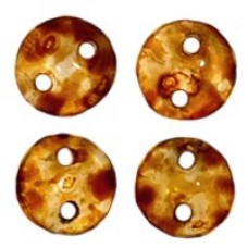 6mm CzechMates 2-Hole Lentil Beads - Crystal Picasso - Pack of 50