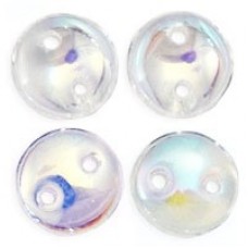 6mm CzechMates 2-Hole Lentils - Crystal AB - Pack of 50
