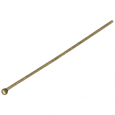 1.5" (38mm) 21ga Ball End Headpins - Ant Brass Plated