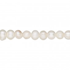 5-6mm Cream Freshwater Cultured Semi-Round Potato Pearls - Strand