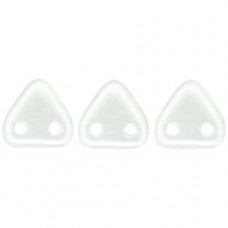 6mm CzechMates 2-Hole Triangles - Pearl Coat Snow - 10gm