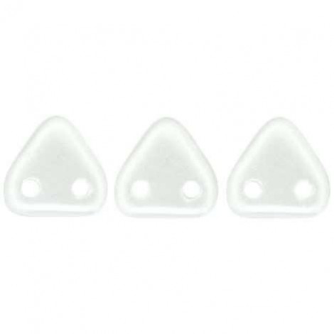 6mm CzechMates 2-Hole Triangles - Pearl Coat Snow - 10gm