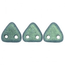 6mm Cz-mates 2-Hole Triangles - Metallic Suede Lt Green - 10gm
