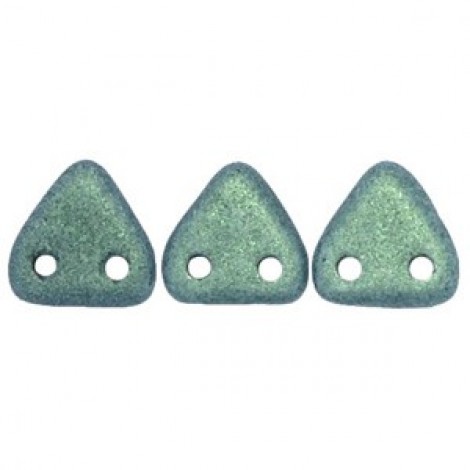 6mm Cz-mates 2-Hole Triangles - Metallic Suede Lt Green - 10gm