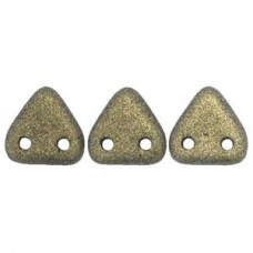 6mm Cz-mates 2-Hole Triangles - Metallic Suede Gold - 10gm
