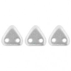 6mm CzechMates 2-Hole Triangles - Matte Metallic Silver - 12gm
