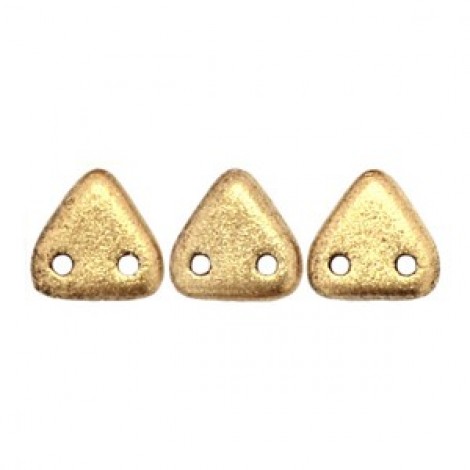 6mm Czechmates 2-Hole Triangles - Matte Met Flax - 10gm