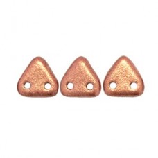 6mm Czechmates 2-Hole Triangles - Matte Metallic Copper - 10gm - 10gm