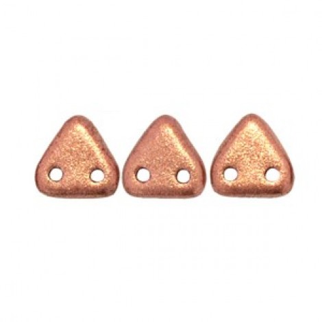 6mm Czechmates 2-Hole Triangles - Matte Metallic Copper - 10gm - 10gm