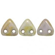 6mm CzechMates 2-Hole Triangles - Opaque Luster Green
