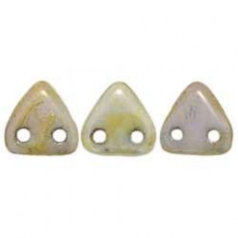6mm CzechMates 2-Hole Triangles - Opaque Luster Green - 10gm