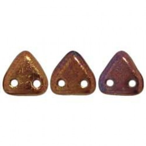 6mm CzechMates Triangles - Bronze Luster Iris Opaque Red - 7.9gm