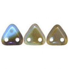 6mm CzechMates 2-Hole Triangles - Sapphire Celsian - 10gm