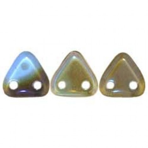 6mm CzechMates 2-Hole Triangles - Sapphire Celsian - 10gm