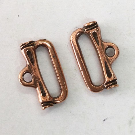 19x12mm TierraCast Bamboo End Bars - Antique Copper - Pack of 2