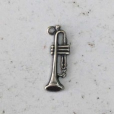 17mm Trombone Sterling Silver Plated Charms - Pack of 2