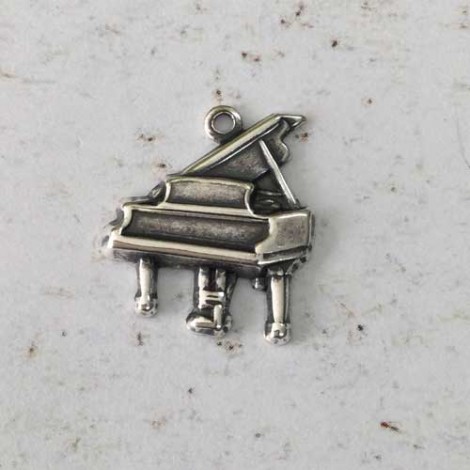 15x13mm Piano Sterling Silver Plated Charms - each