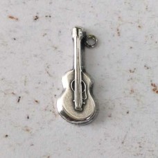 15mm Guitar Sterling Silver Plated Charms - Pack of 2