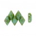 5x8mm Czech GemDuo 2-Hole Beads - Opaque Turquoise Green Picasso - 8gm