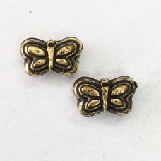 8x4mm Butterfly Metallized Spacer Beads - Gold - Pack of 25