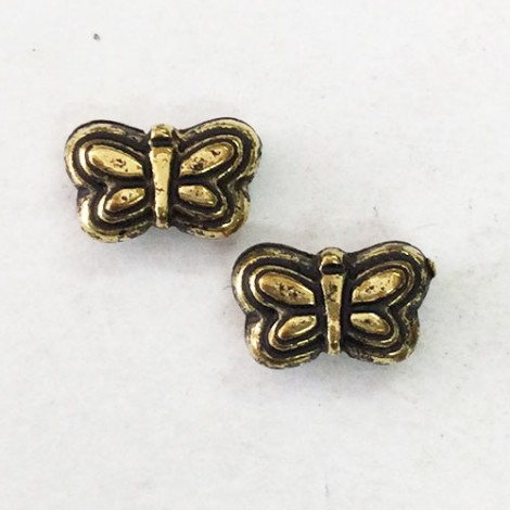 8x4mm Butterfly Metallized Spacer Beads - Gold - Pack of 25