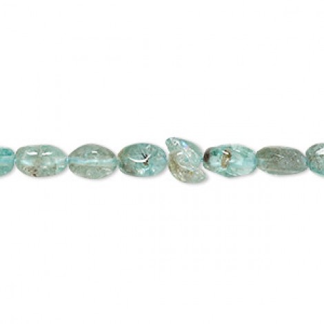 8x5mm Apatite Natural Puff Oval Gemstone Beads - Strand