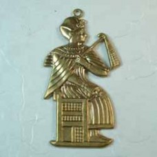 55x30mm Large Sitting Egyptian Brass Charm - each