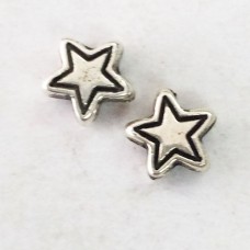 Metallized Antique Silver 5mm Star Spacer Beads - Pack of 100